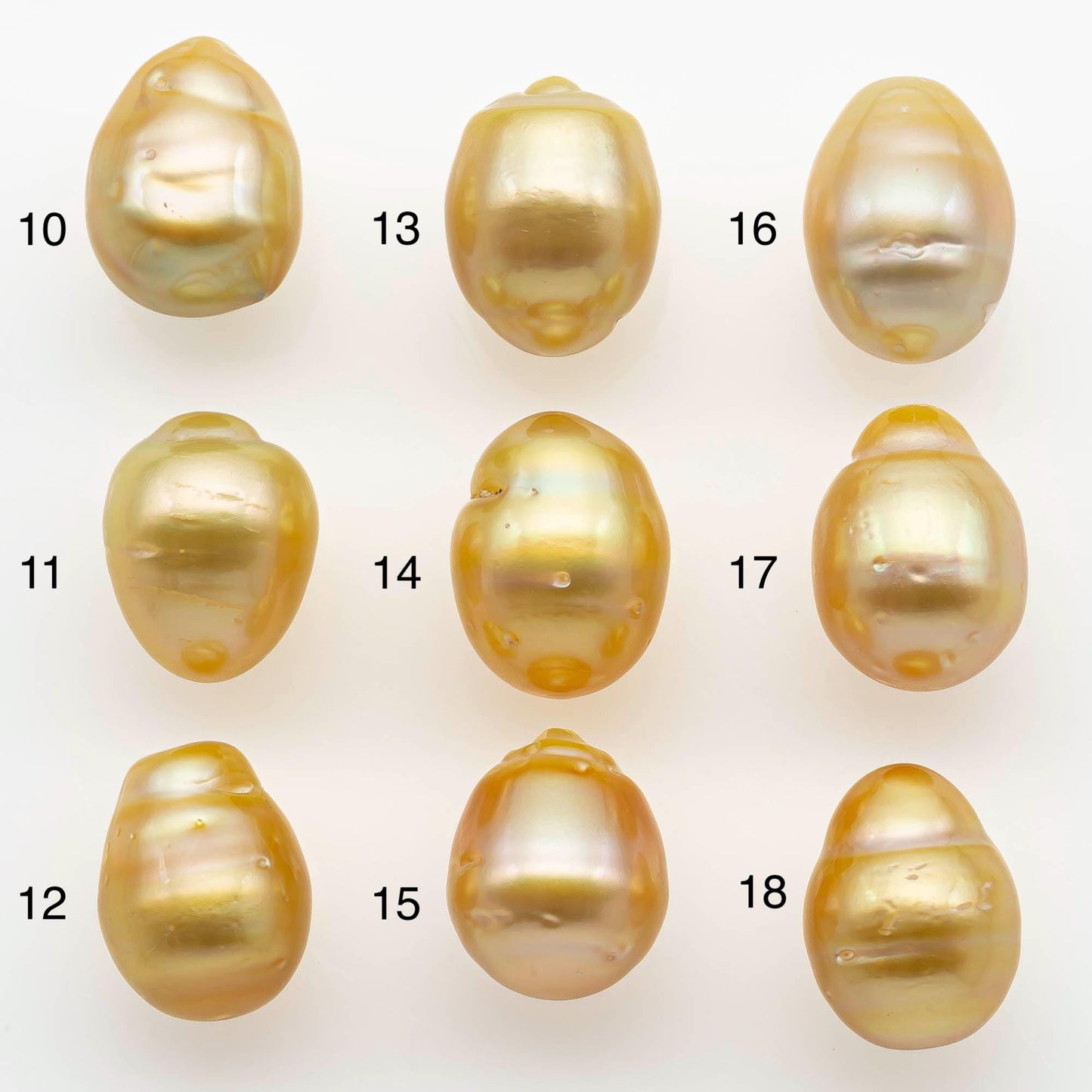 10-11mm South Sea Pearl, Gold Drop Single Piece Nondrilled with High Luster and Minor Blemishes for Jewelry Making, SKU # 2562GS