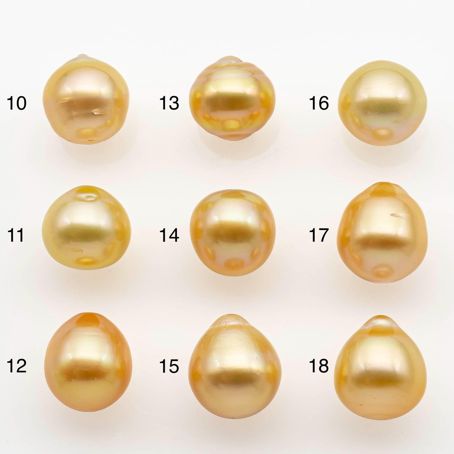 10-11mm South Sea Pearl, Gold Drop Single Piece Nondrilled with High Luster and Minor Blemishes for Jewelry Making, SKU # 2566GS