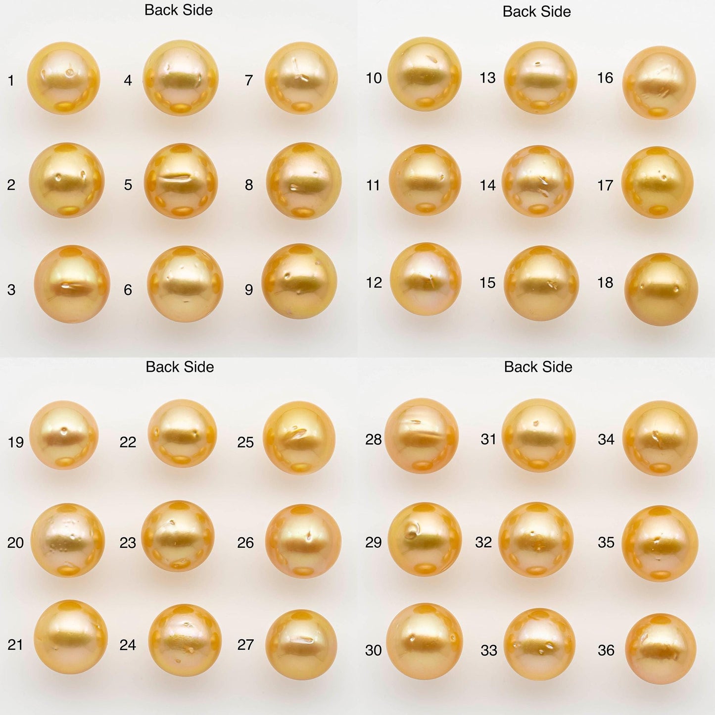 11-12mm South Sea Pearl, Gold Round Single Piece Nondrilled with High Luster and Minor Blemishes for Jewelry Making, SKU # 2568GS