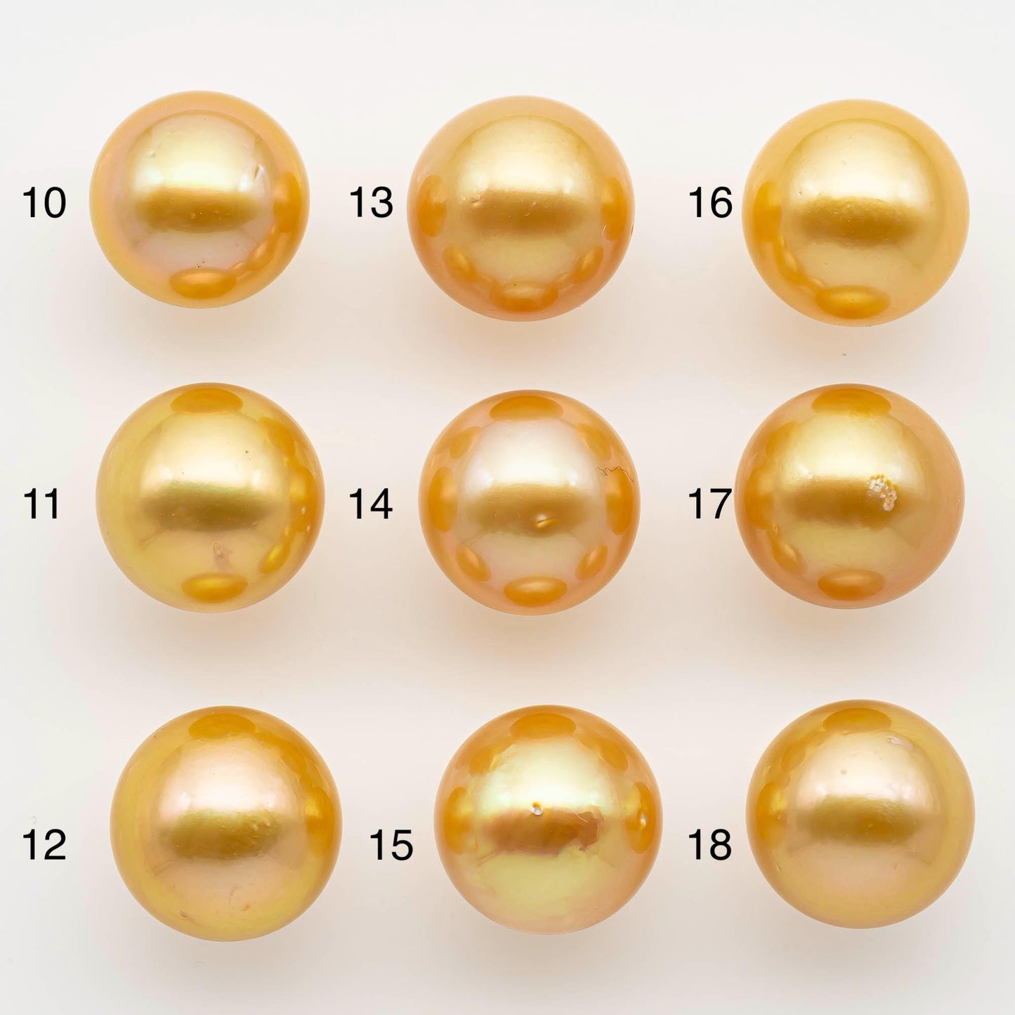 13-14mm South Sea Pearl, Gold Round Single Piece Nondrilled with High Luster and Minor Blemishes for Jewelry Making, SKU # 2571GS