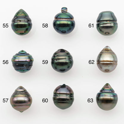 9-10mm Tahitian Pearl in Natural Color with High Luster and Minor Blemishes, One Piece Undrilled for Making Jewelry, SKU # 2656TH