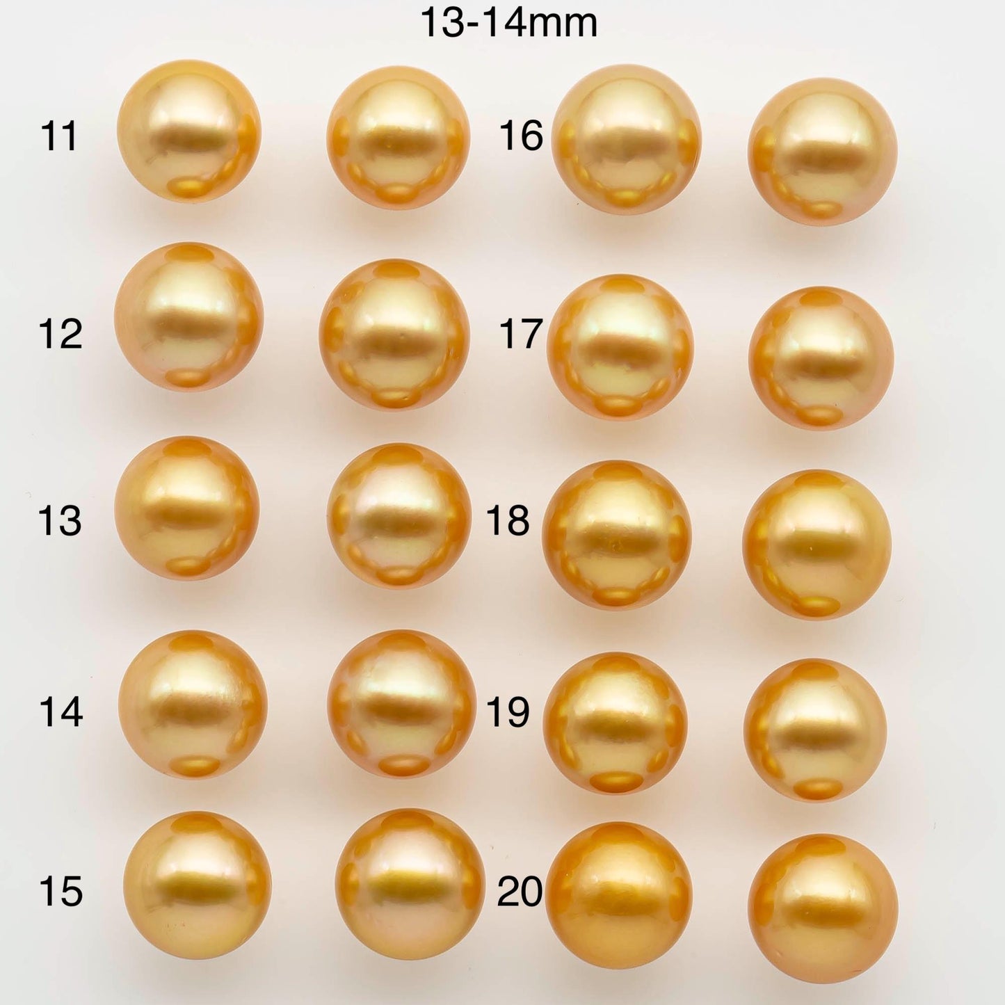11-12mm, 13-14mm, 14-15mm Matching Pair South Sea Pearl, Round undrilled with High Luster and Minor Blemishes for Jewelry Making, SKU # 2577GS