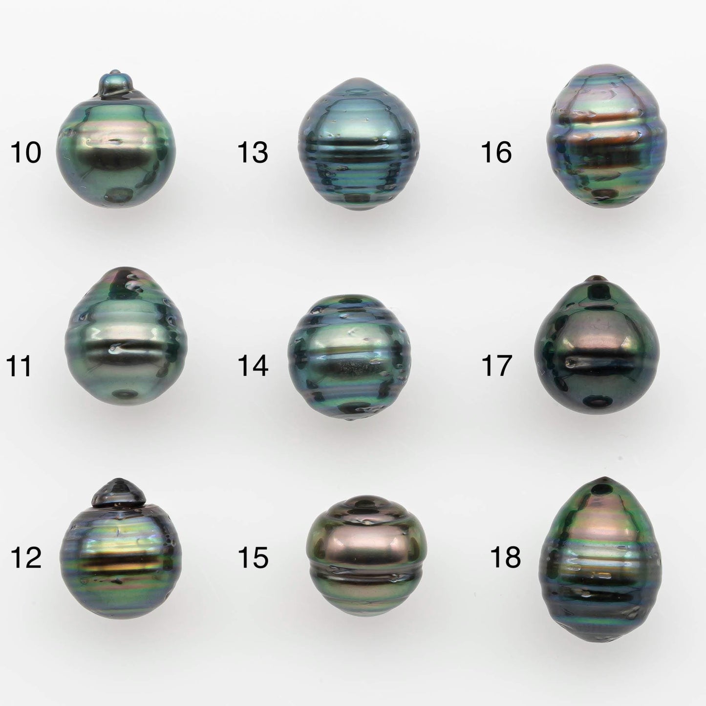 9-10mm  Tahitian Pearl Drop in Natural Color, Loose Single Piece Undrilled in High Luster and Minor Blemishes, SKU # 2655TH