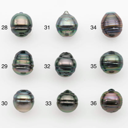 9-10mm  Tahitian Pearl Drop in Natural Color, Loose Single Piece Undrilled in High Luster and Minor Blemishes, SKU # 2655TH