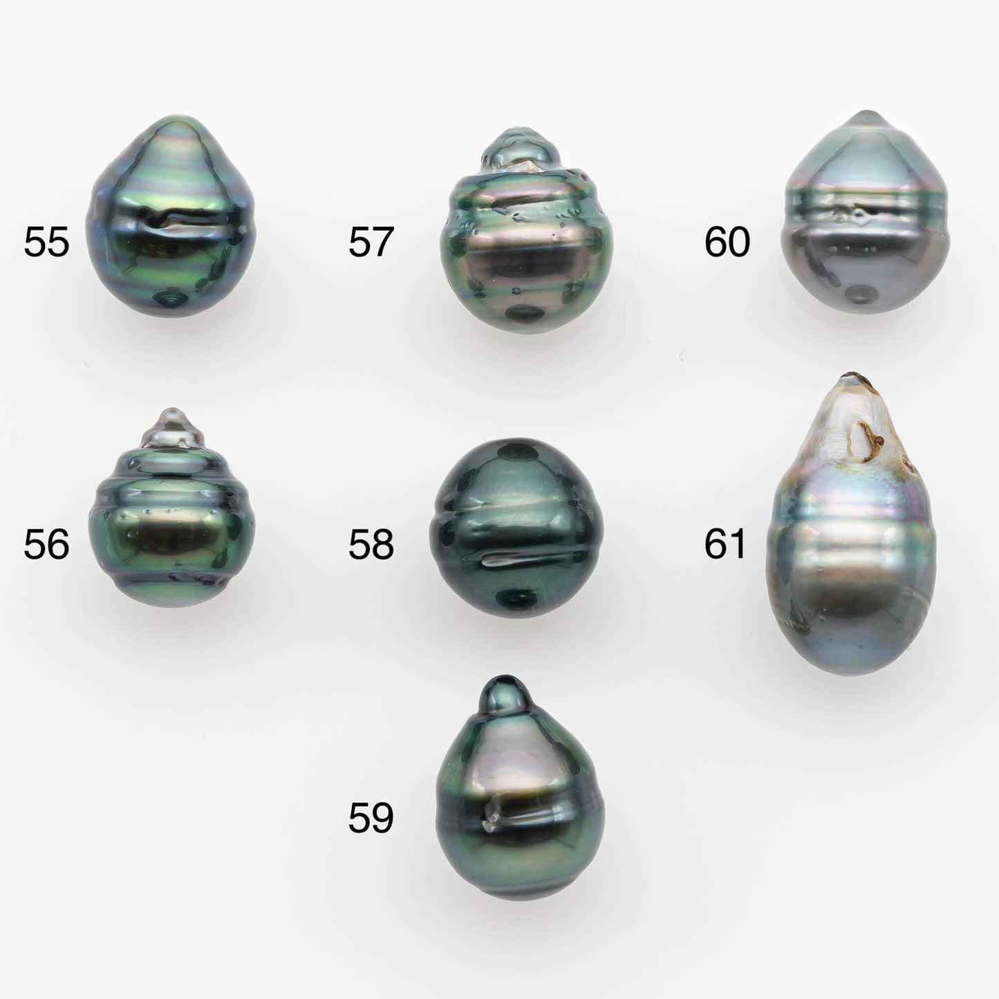 9-10mm  Tahitian Pearl Drop in Natural Color, Loose Single Piece Undrilled in High Luster and Minor Blemishes, SKU # 2655TH