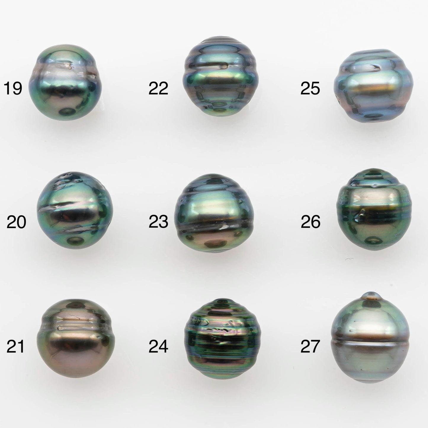 9-10mm Natural Color Tahitian Pearl Drop Shape Loose Single Piece Undrilled in High Luster and Minor Blemishes, SKU # 2652TH