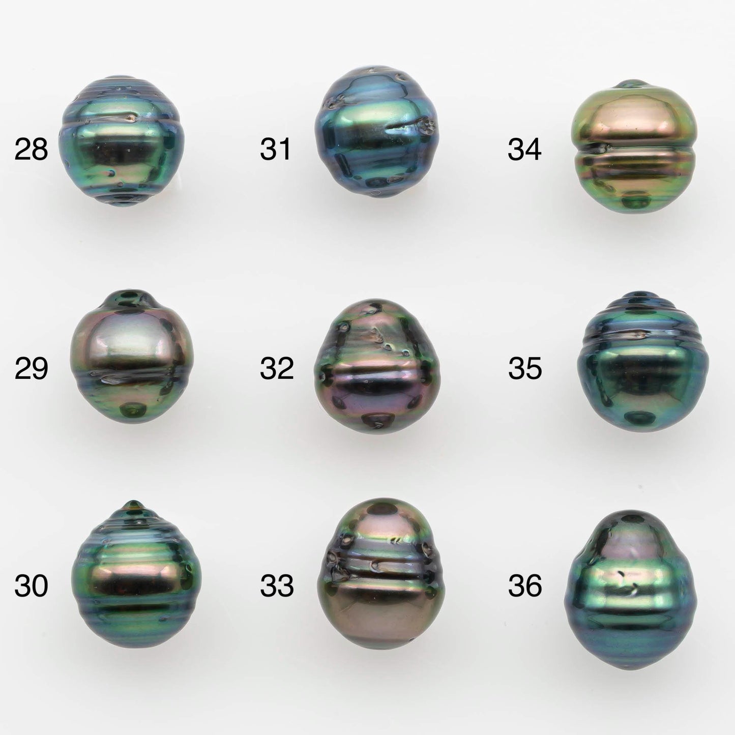 9-10mm Natural Color Tahitian Pearl Drop Shape Loose Single Piece Undrilled in High Luster and Minor Blemishes, SKU # 2652TH