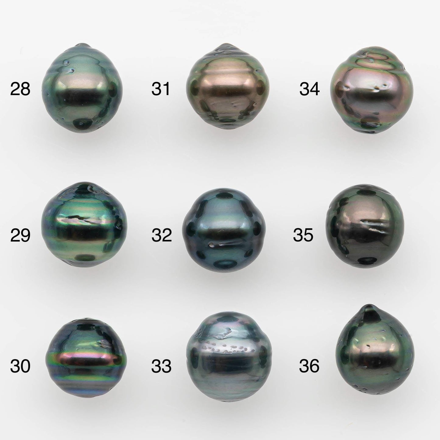 9-10mm Natural Color Tahitian Pearl Drop Shape Loose Single Piece Undrilled in High Luster and Minor Blemishes, SKU # 2648TH