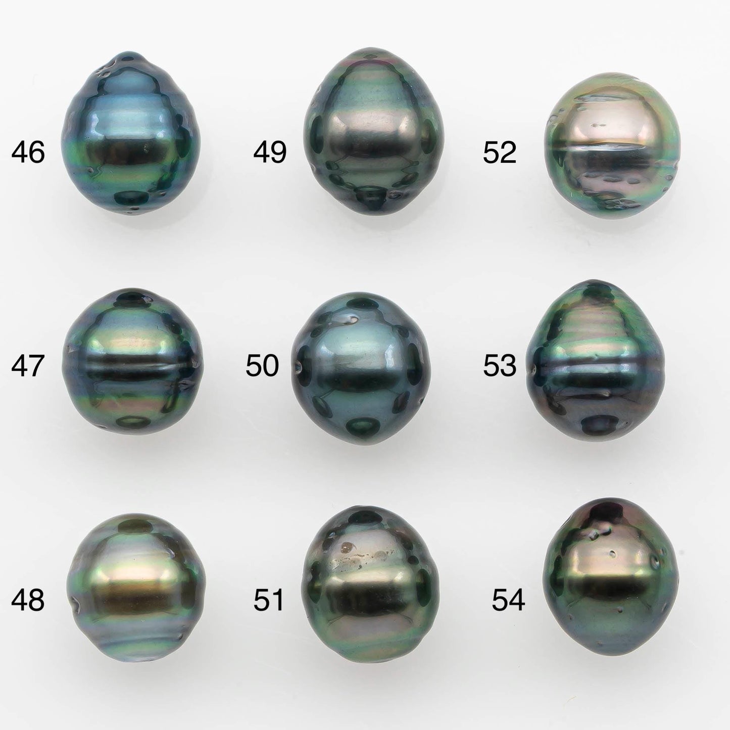 9-10mm Natural Color Tahitian Pearl Drop Shape Loose Single Piece Undrilled in High Luster and Minor Blemishes, SKU # 2648TH