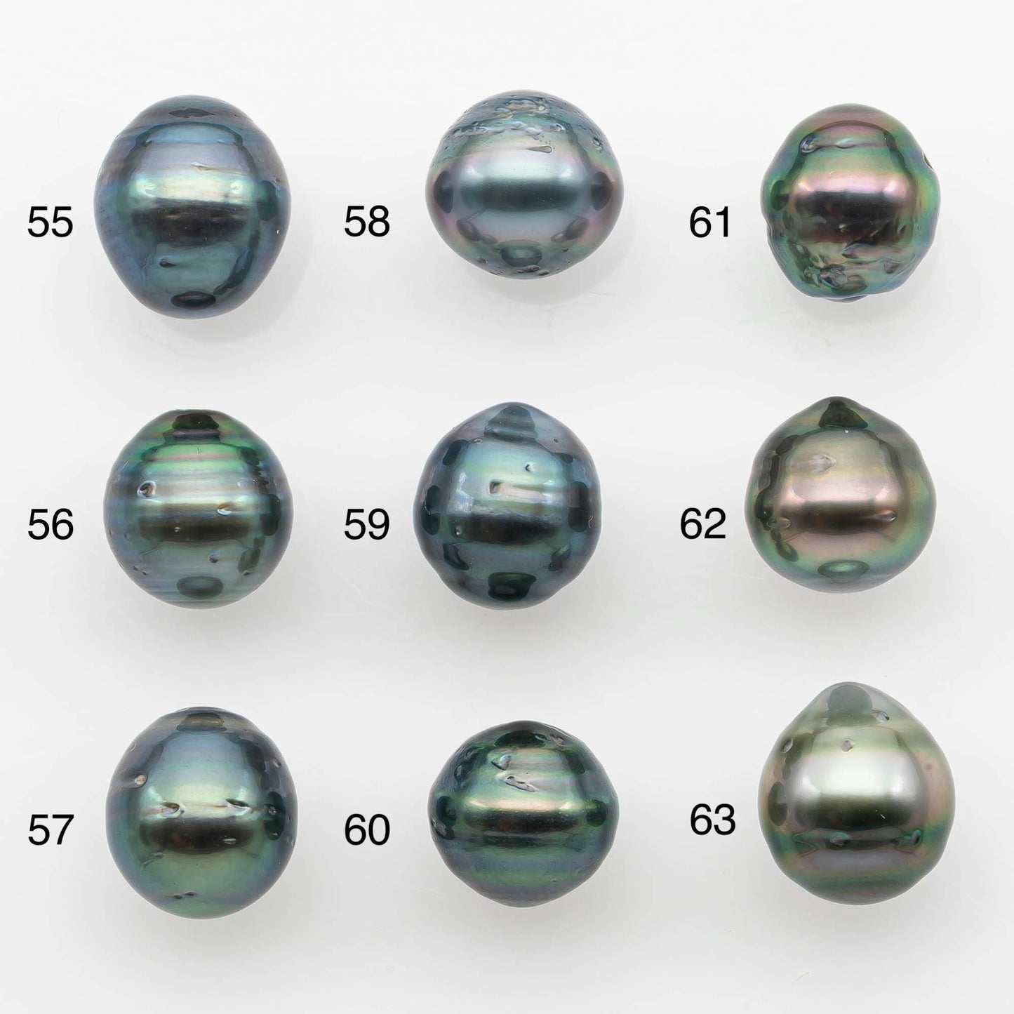 9-10mm Natural Color Tahitian Pearl Drop Shape Loose Single Piece Undrilled in High Luster and Minor Blemishes, SKU # 2648TH