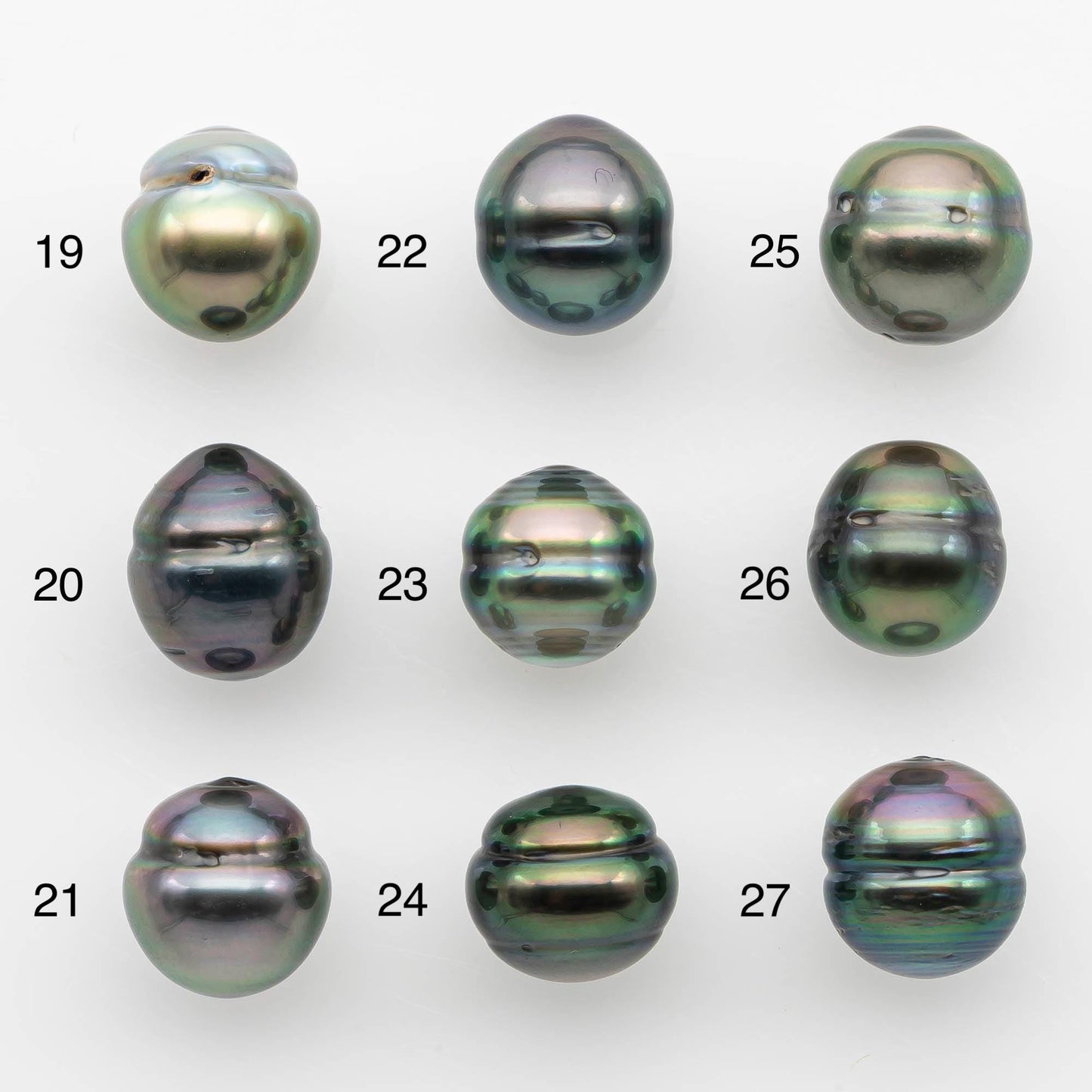 9-10mm Natural Color Tahitian Pearl Drop Shape Loose Single Piece Undrilled in High Luster and Minor Blemishes, SKU # 2647TH