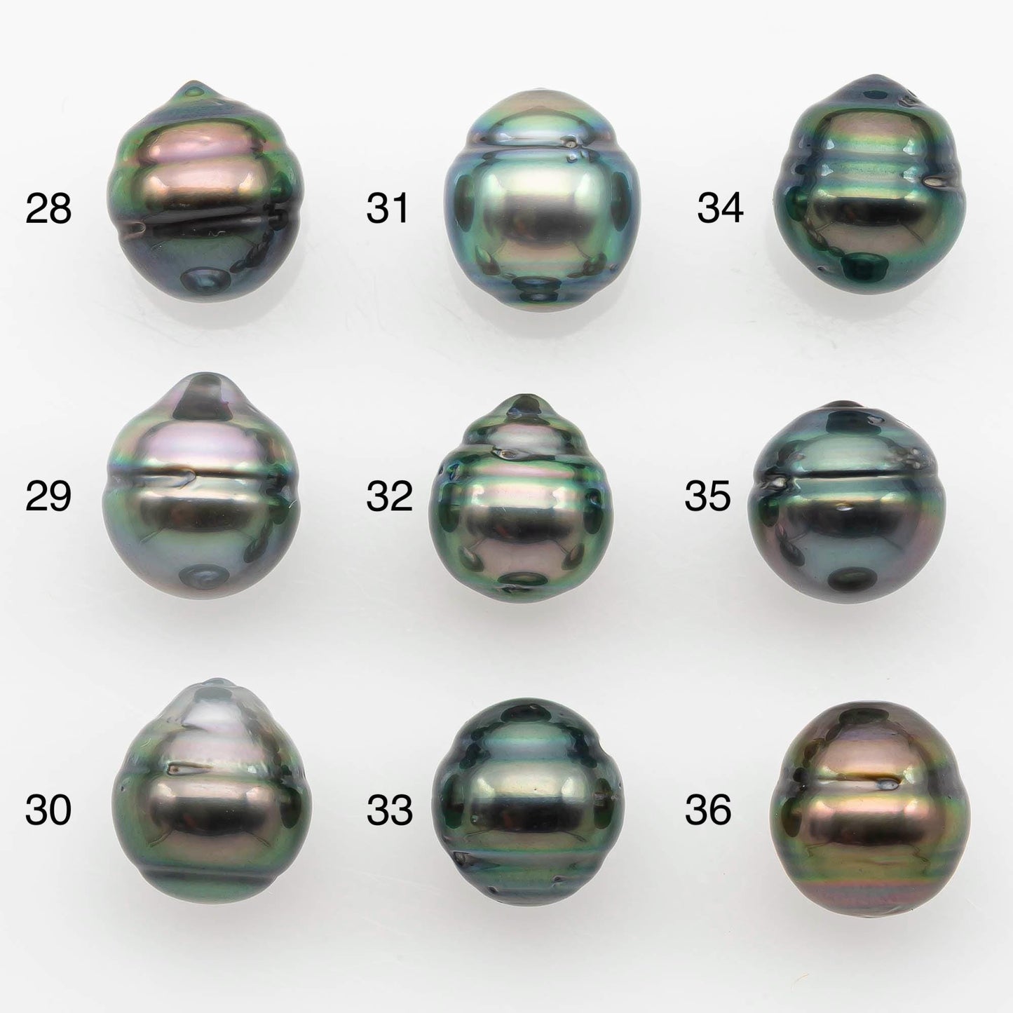 9-10mm Natural Color Tahitian Pearl Drop Shape Loose Single Piece Undrilled in High Luster and Minor Blemishes, SKU # 2646TH