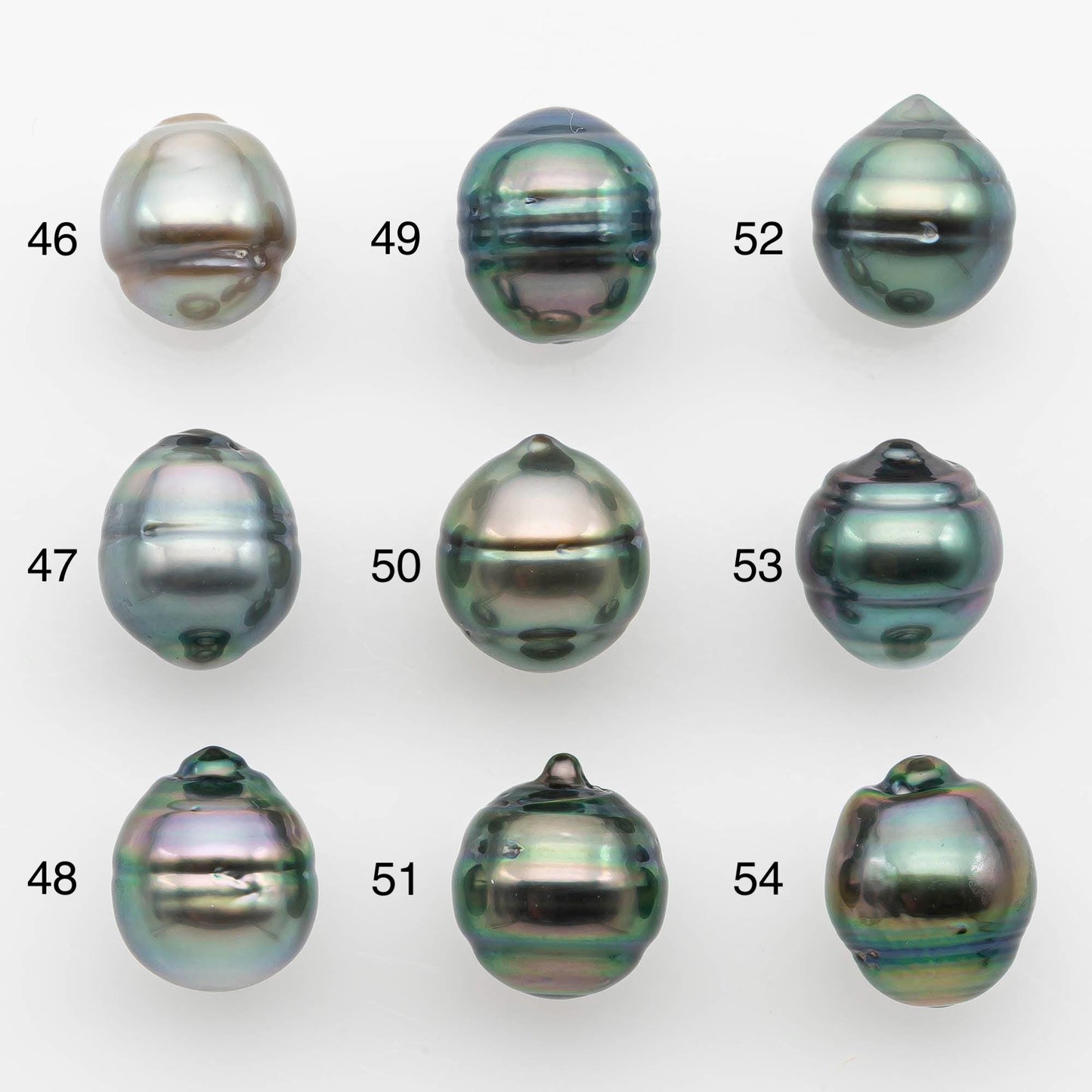 9-10mm Natural Color Tahitian Pearl Drop Shape Loose Single Piece Undrilled in High Luster and Minor Blemishes, SKU # 2646TH