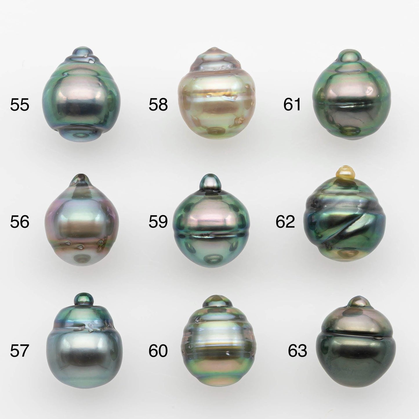9-10mm Natural Color Tahitian Pearl Drop Shape Loose Single Piece Undrilled in High Luster and Minor Blemishes, SKU # 2646TH