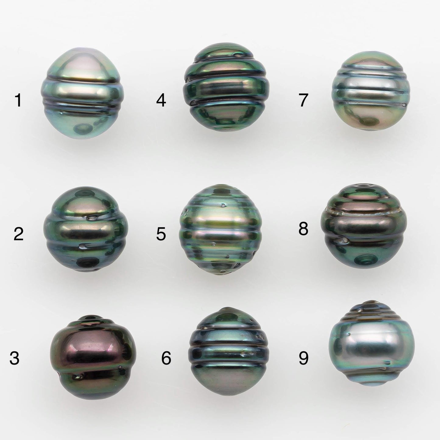 9-10mm Natural Color Tahitian Pearl Drop Shape Loose Single Piece Undrilled in High Luster and Minor Blemishes, SKU # 2645TH