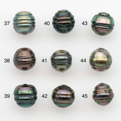 9-10mm Natural Color Tahitian Pearl Drop Shape Loose Single Piece Undrilled in High Luster and Minor Blemishes, SKU # 2645TH
