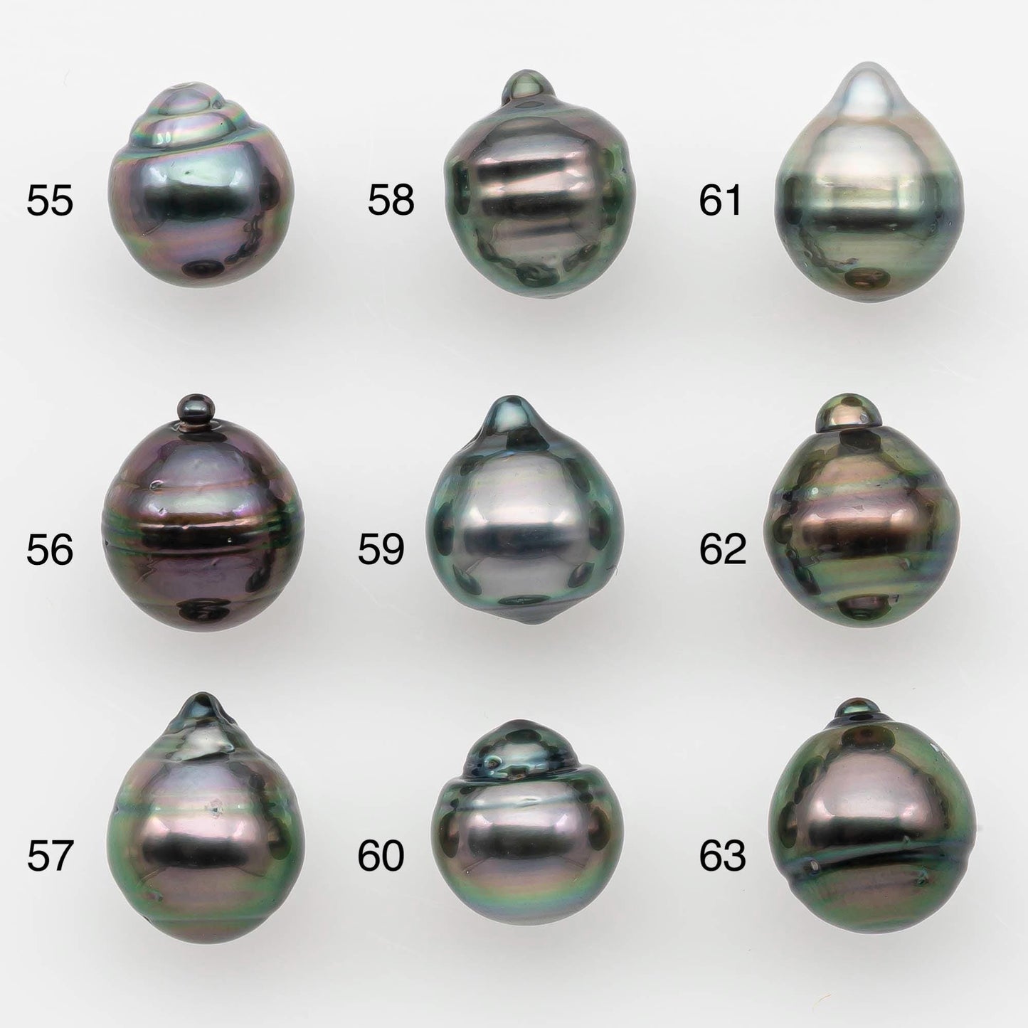 9-10mm Natural Color Tahitian Pearl Drop Shape Loose Single Piece Undrilled in High Luster and Minor Blemishes, SKU # 2643TH