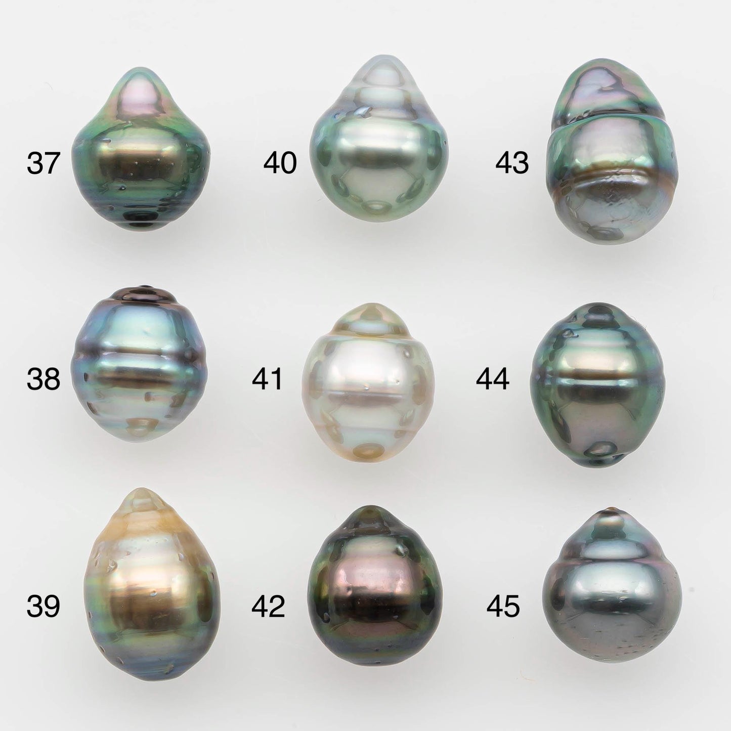9-10mm Natural Color Tahitian Pearl Drop Shape Loose Single Piece Undrilled in High Luster and Minor Blemishes, SKU # 2640TH