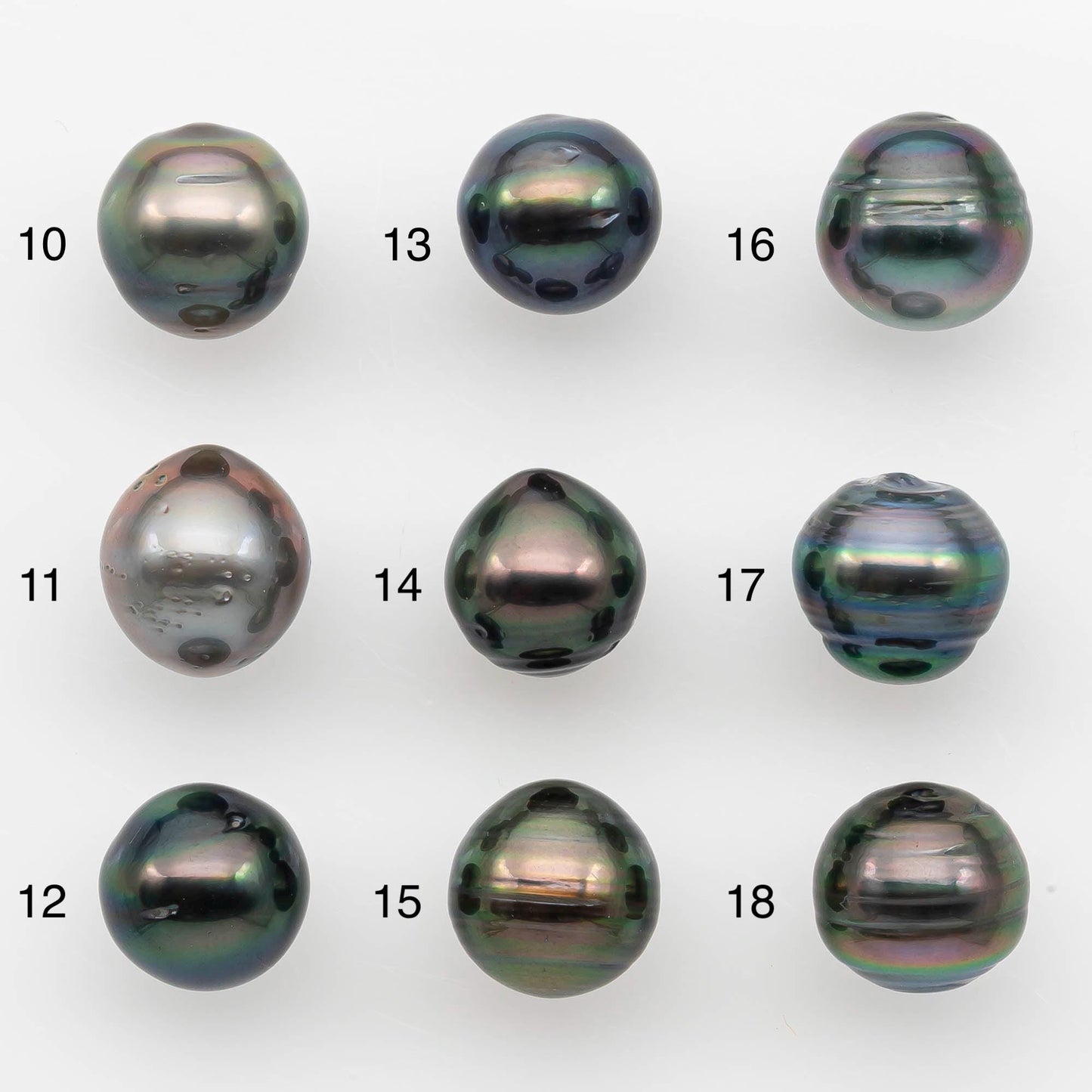 9-10mm Natural Color Tahitian Pearl Drop Shape Loose Single Piece Undrilled in High Luster and Minor Blemishes, SKU # 2639TH