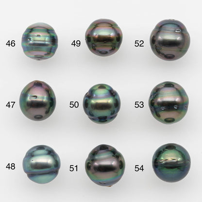 9-10mm Natural Color Tahitian Pearl Drop Shape Loose Single Piece Undrilled in High Luster and Minor Blemishes, SKU #2638TH