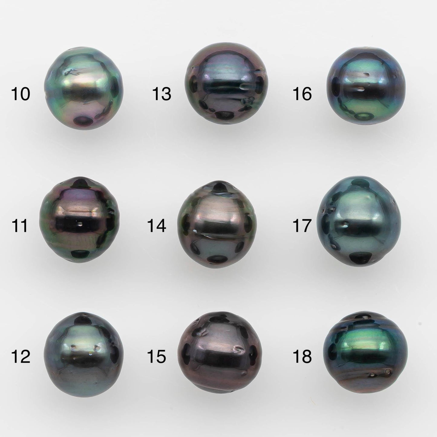 9-10mm Natural Color Tahitian Pearl Drop Shape Loose Single Piece Undrilled in High Luster and Minor Blemishes, SKU # 2637TH