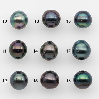 9-10mm Natural Color Tahitian Pearl Drop Shape Loose Single Piece Undrilled in High Luster and Minor Blemishes, SKU # 2637TH