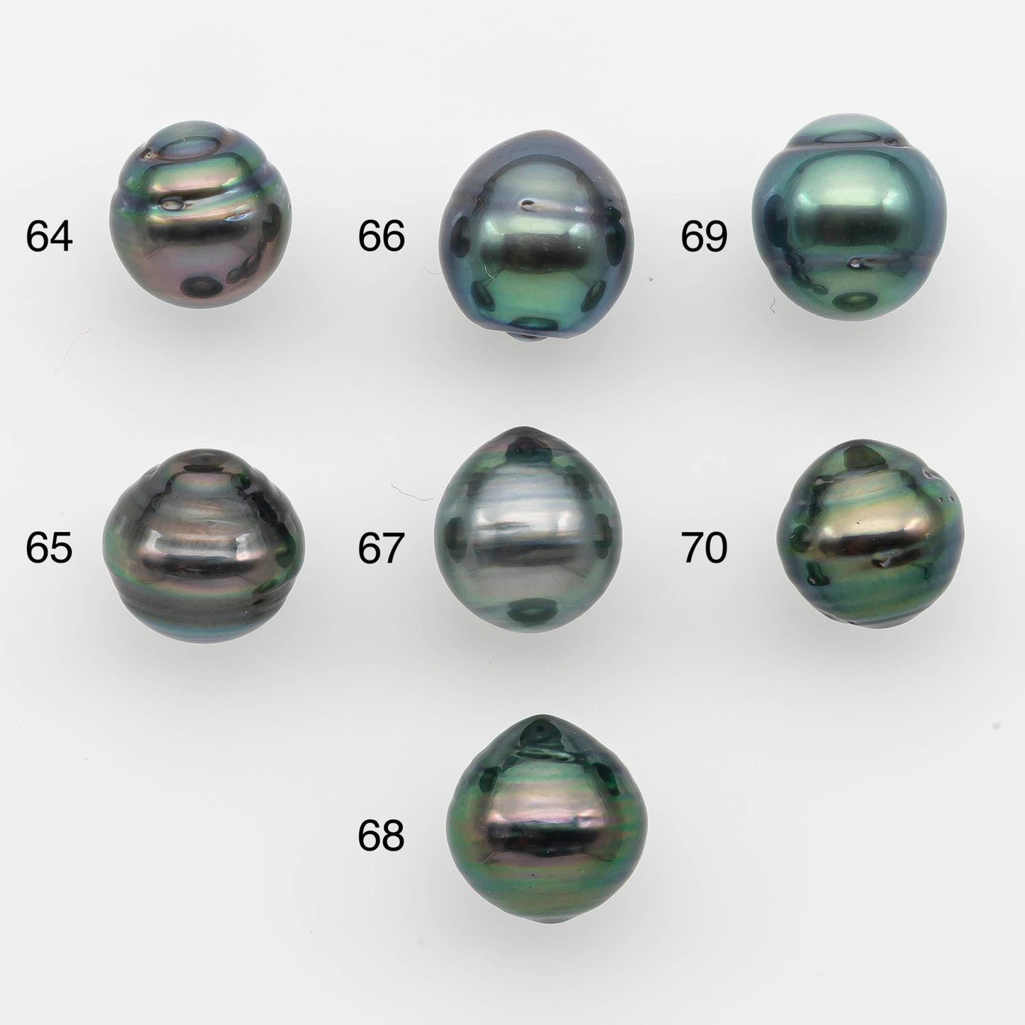 9-10mm Natural Color Tahitian Pearl Drop Shape Loose Single Piece Undrilled in High Luster and Minor Blemishes, SKU # 2637TH