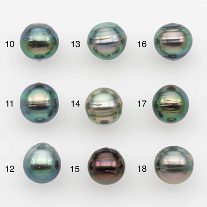 9-10mm Natural Color Tahitian Pearl Drop Shape Loose Single Piece Undrilled in High Luster and Minor Blemishes, SKU # 2636TH