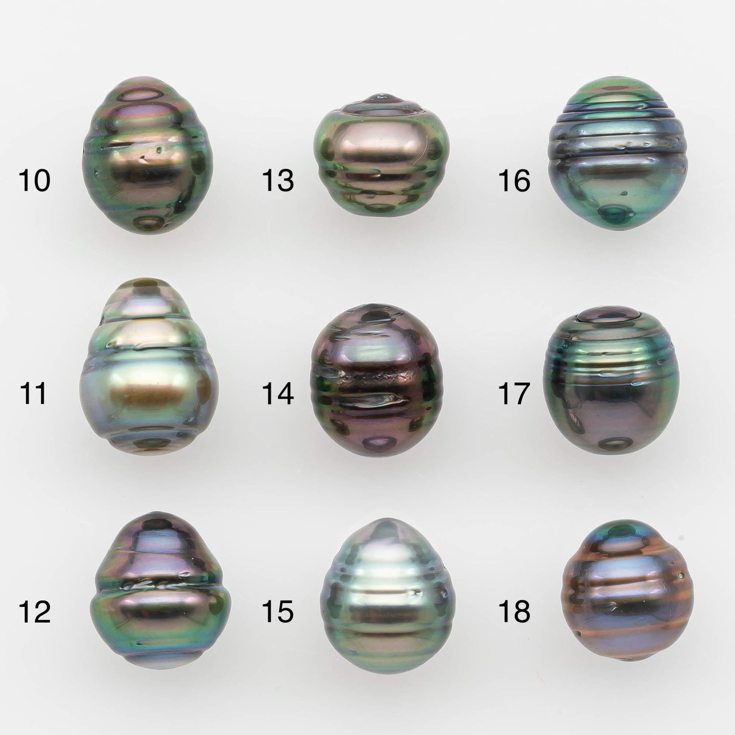 9-10mm Natural Color Tahitian Pearl Drop Shape Loose Single Piece Undrilled in High Luster and Minor Blemishes, SKU # 2635TH
