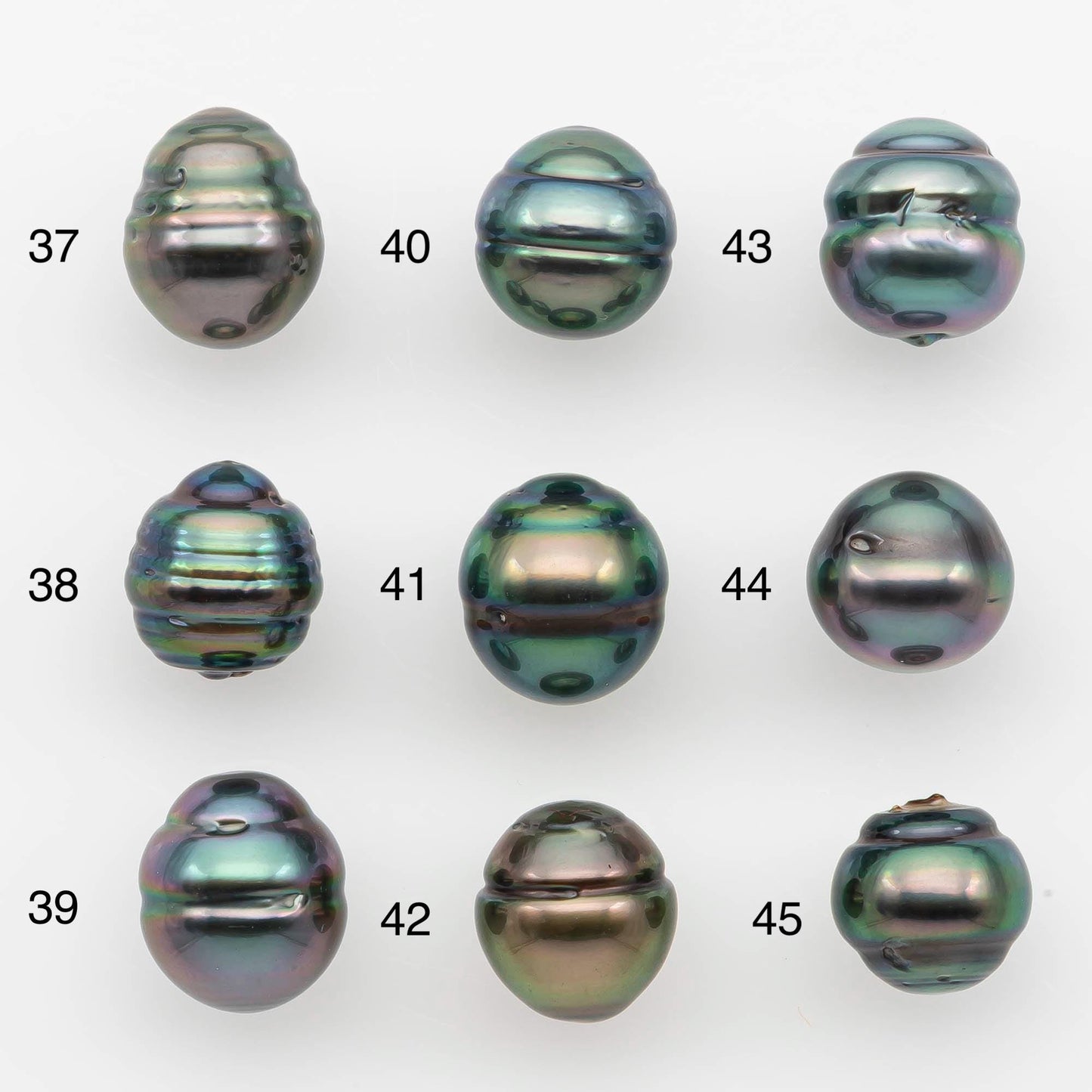 9-10mm Natural Color Tahitian Pearl Drop Shape Loose Single Piece Undrilled in High Luster and Minor Blemishes, SKU # 2635TH