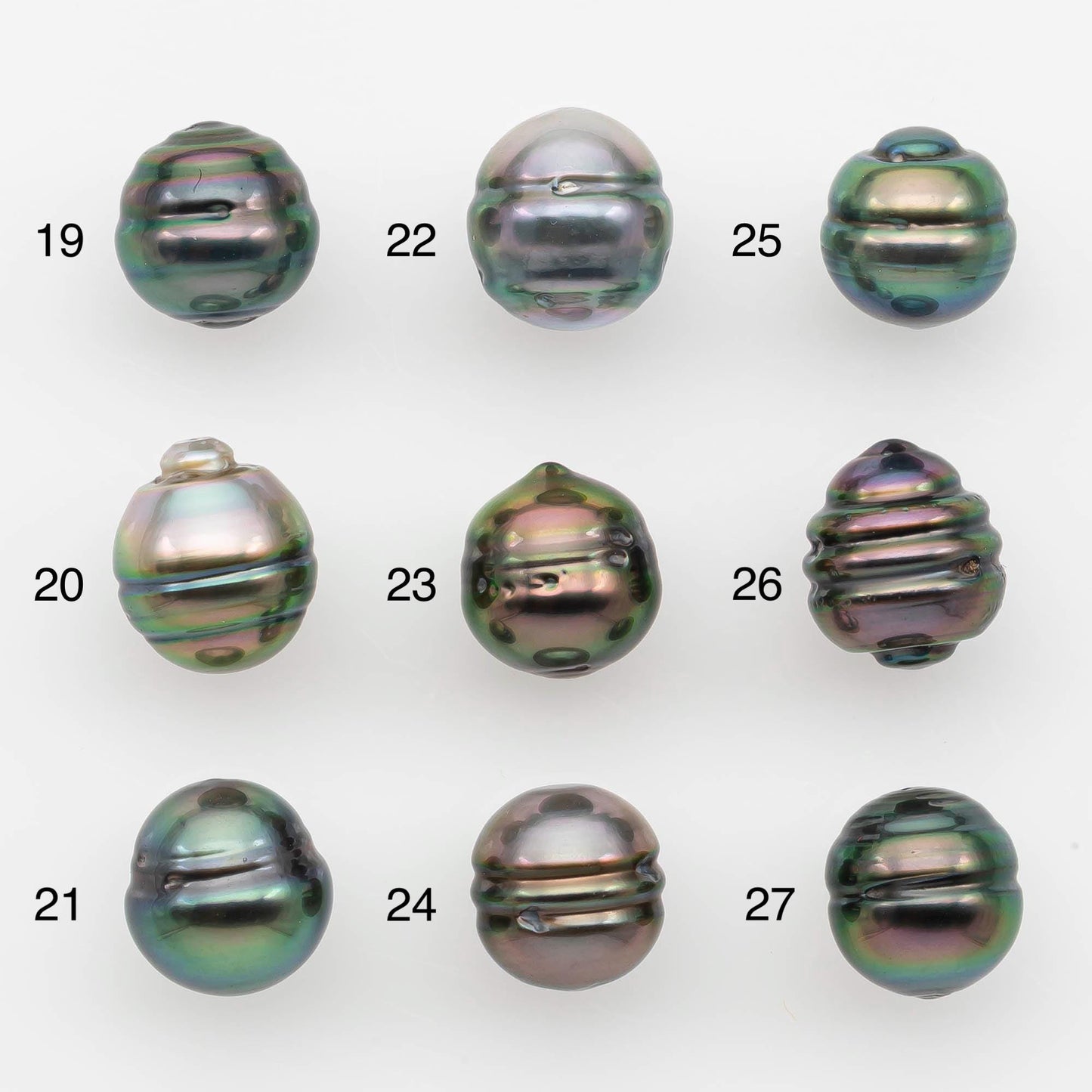 9-10mm Natural Color Tahitian Pearl Drop Shape Loose Single Piece Undrilled in High Luster and Minor Blemishes, SKU # 2635TH