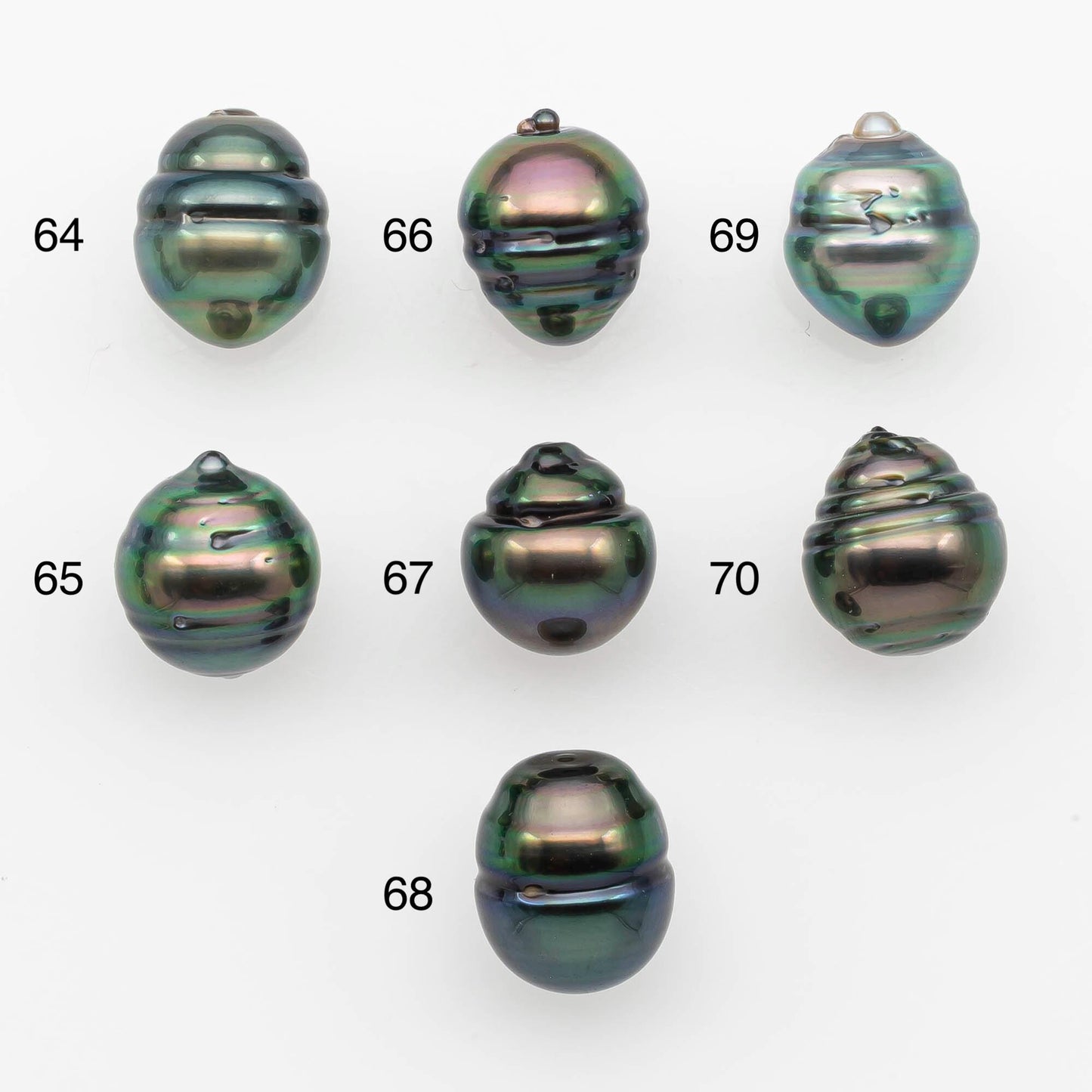 9-10mm Natural Color Tahitian Pearl Drop Shape Loose Single Piece Undrilled in High Luster and Minor Blemishes, SKU # 2635TH