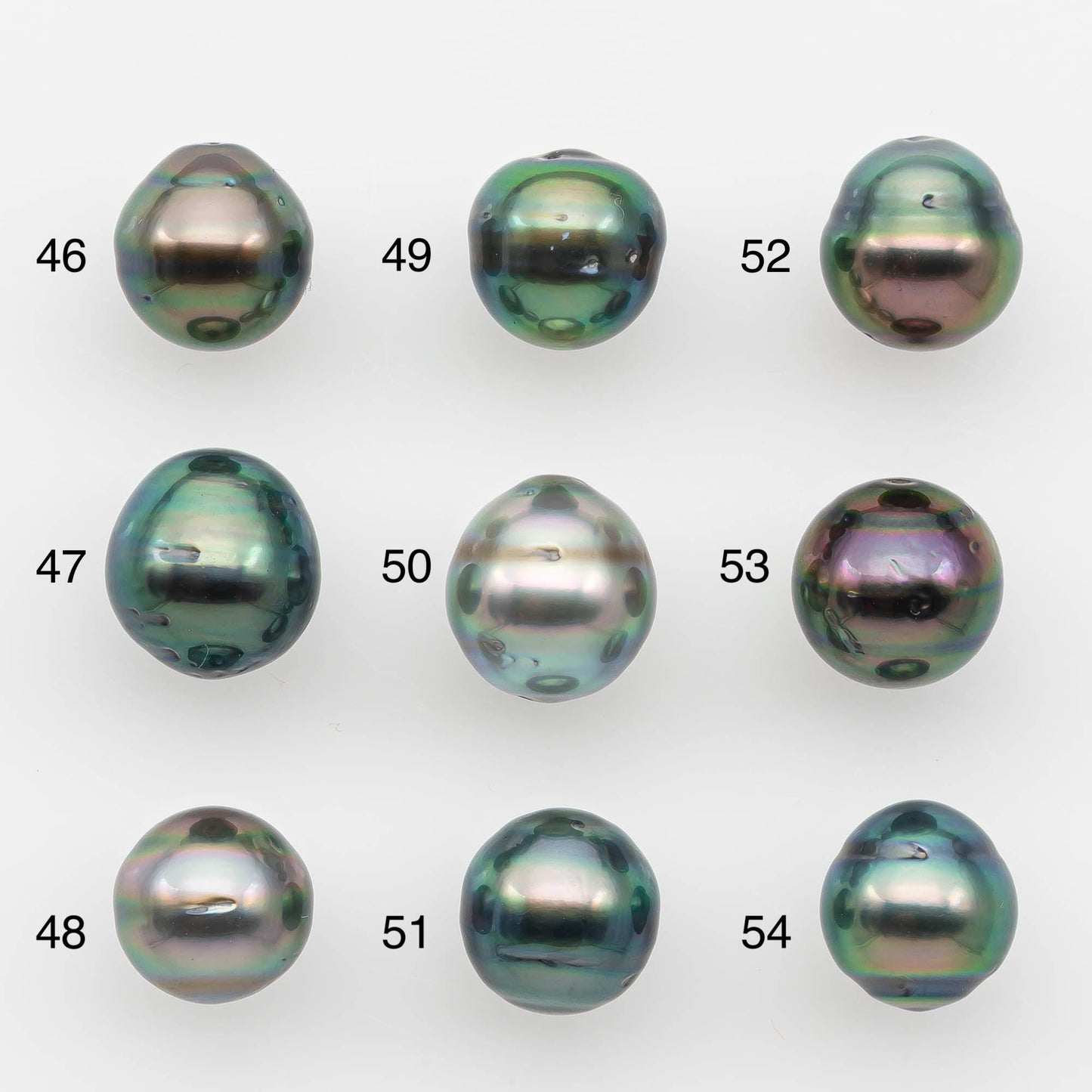 9-10mm Natural Color Tahitian Pearl Drop Shape Loose Single Piece Undrilled in High Luster and Minor Blemishes, SKU # 2632TH