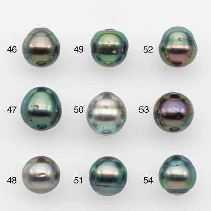 9-10mm Natural Color Tahitian Pearl Drop Shape Loose Single Piece Undrilled in High Luster and Minor Blemishes, SKU # 2632TH