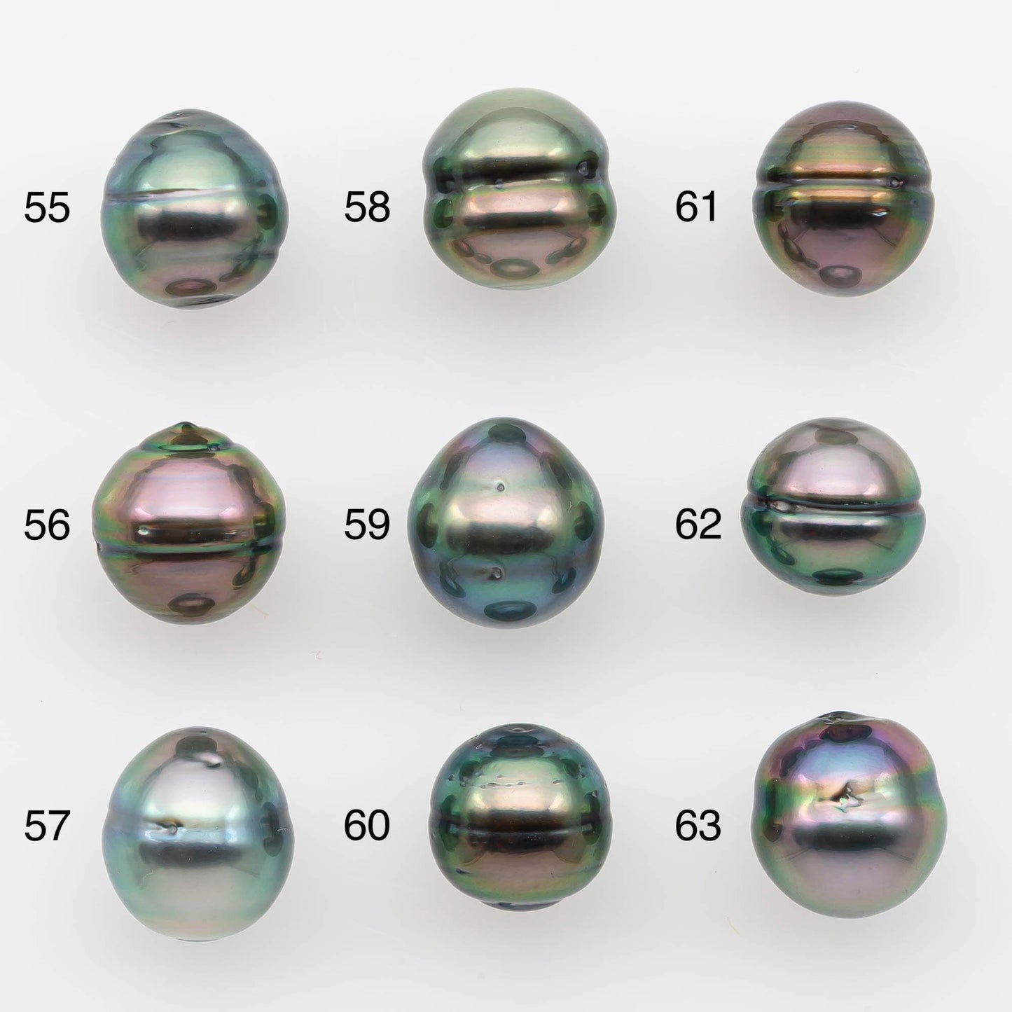 9-10mm Natural Color Tahitian Pearl Drop Shape Loose Single Piece Undrilled in High Luster and Minor Blemishes, SKU # 2632TH