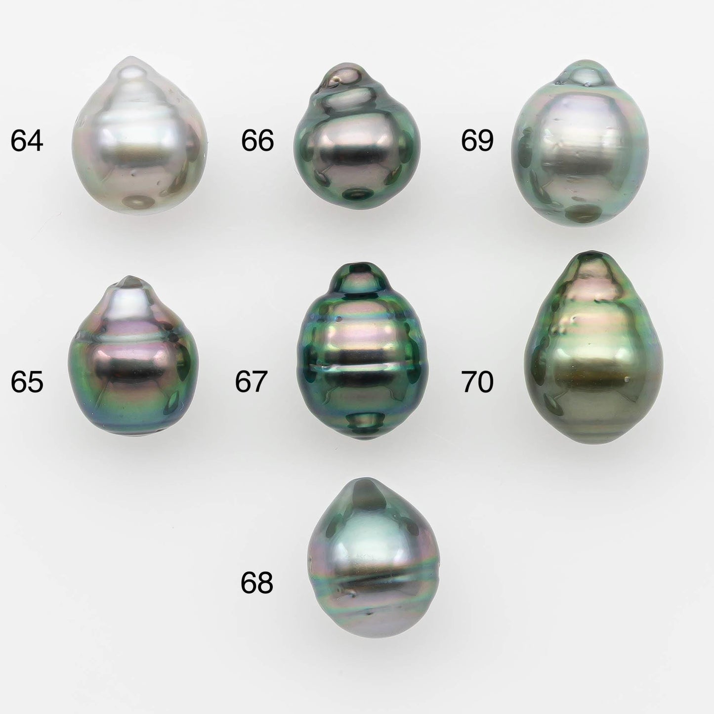 9-10mm Natural Color Tahitian Pearl Drop Shape Loose Single Piece Undrilled in High Luster and Minor Blemishes, SKU # 2632TH
