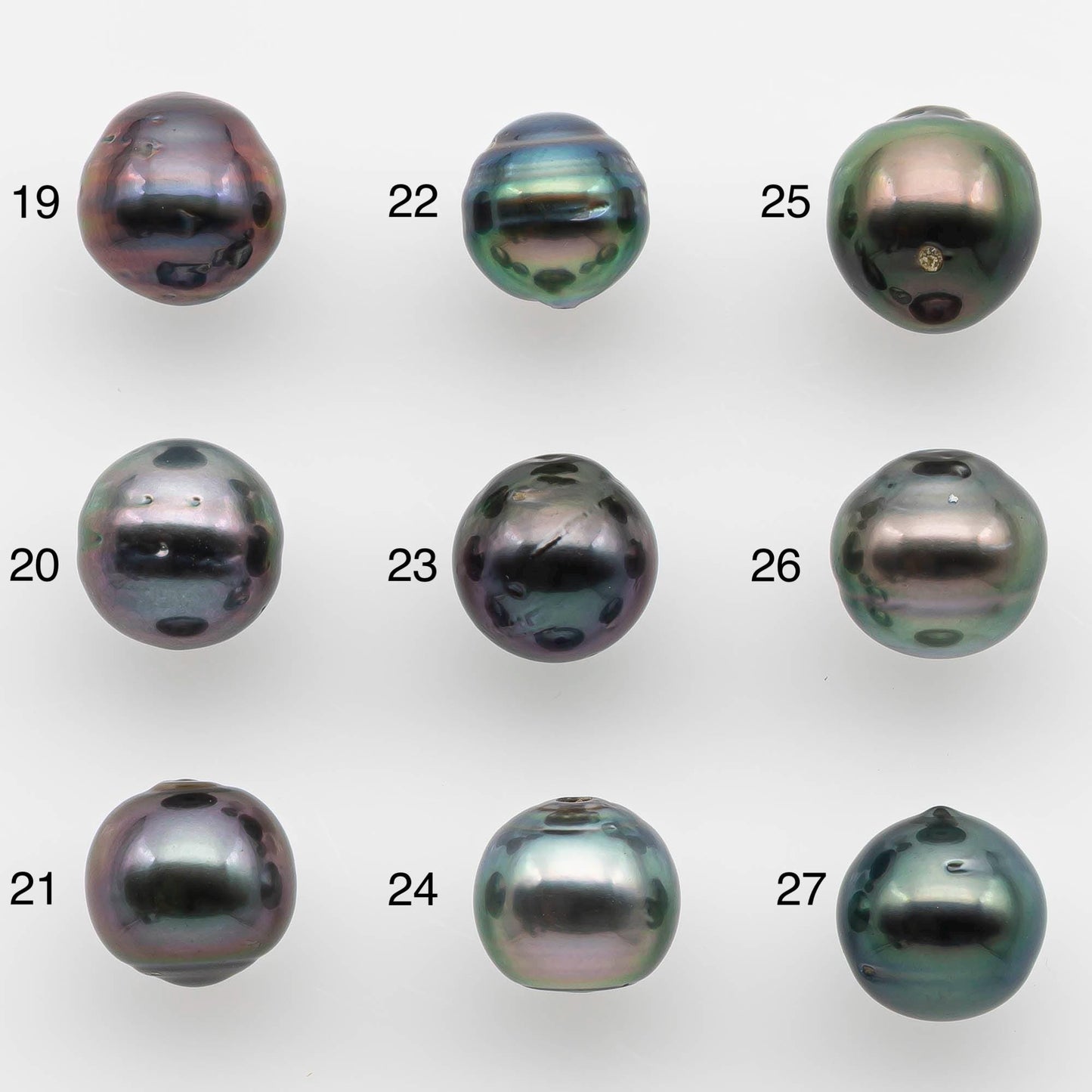 8-9mm Natural Color Tahitian Pearl Drop Shape Loose Single Piece Undrilled in High Luster and Minor Blemishes, SKU # 2578TH