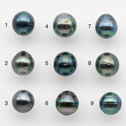 8-9mm Tahitian Pearl in Natural Color with High Luster and Minor Blemishes, One Piece Undrilled for Making Jewelry, SKU # 2579TH