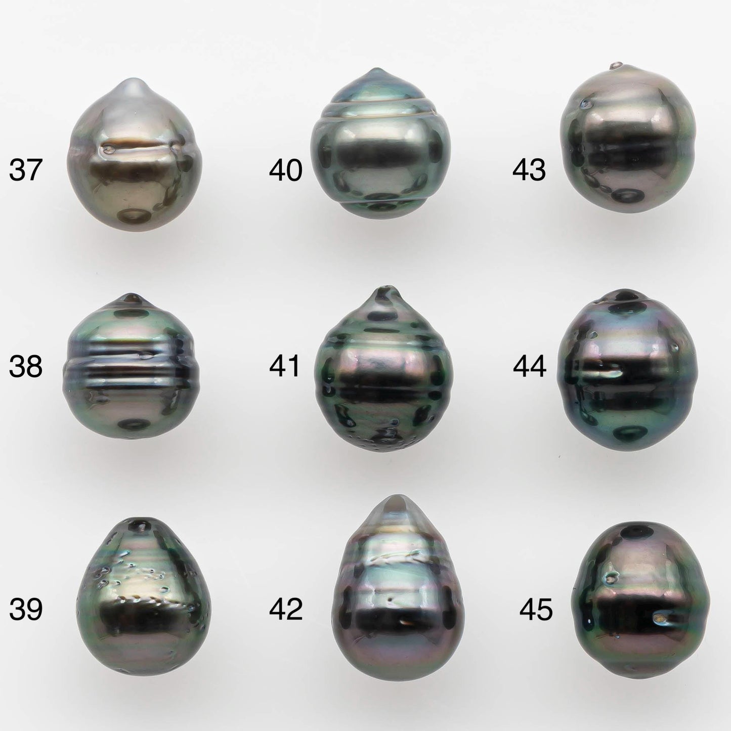 8-9mm Natural Color Tahitian Pearl Drop Shape Loose Single Piece Undrilled in High Luster and Minor Blemishes, SKU # 2580TH