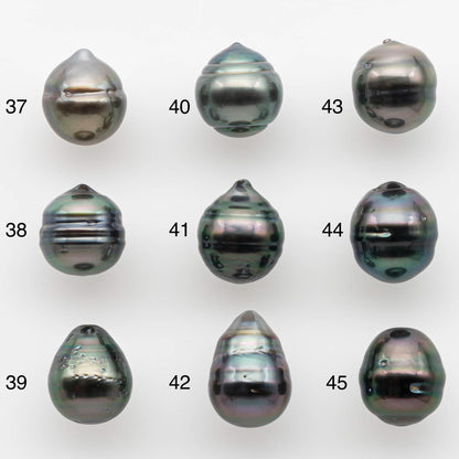 8-9mm Natural Color Tahitian Pearl Drop Shape Loose Single Piece Undrilled in High Luster and Minor Blemishes, SKU # 2580TH