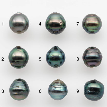 8-9mm Tahitian Pearl in Natural Color with High Luster and Minor Blemishes, One Piece Undrilled for Making Jewelry, SKU # 2581TH