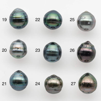 8-9mm Tahitian Pearl in Natural Color with High Luster and Minor Blemishes, One Piece Undrilled for Making Jewelry, SKU # 2581TH
