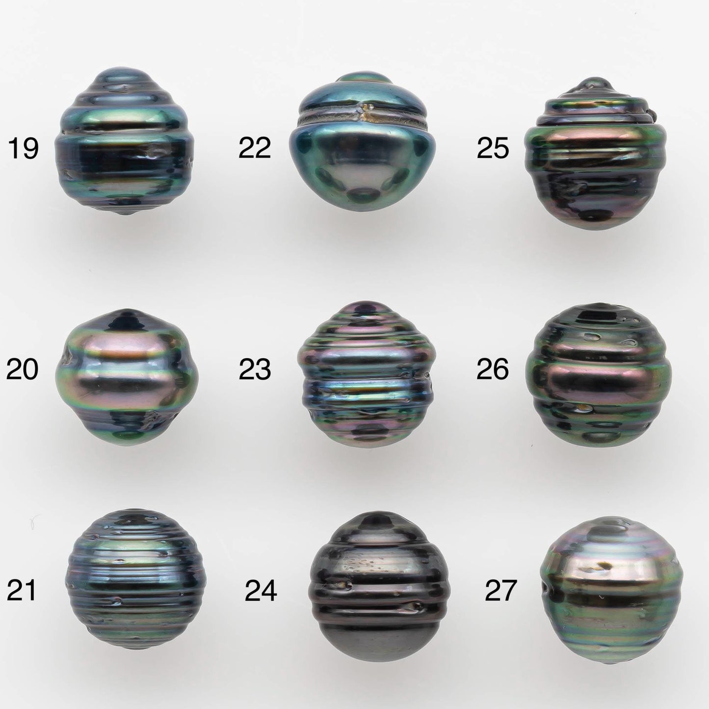 9-10mm Natural Color Tahitian Pearl Loose Single Piece Undrilled in High Luster and Minor Blemishes, SKU # 2584TH