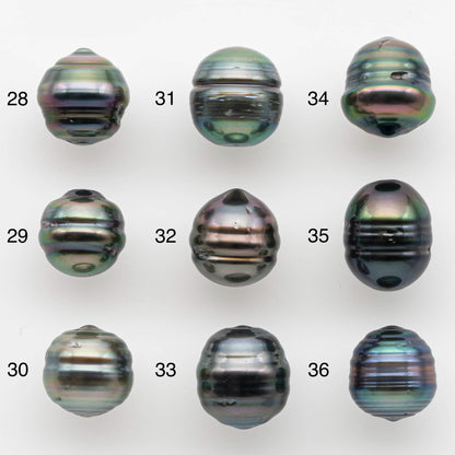 9-10mm Natural Color Tahitian Pearl Loose Single Piece Undrilled in High Luster and Minor Blemishes, SKU # 2584TH