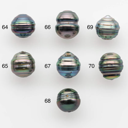9-10mm Natural Color Tahitian Pearl Loose Single Piece Undrilled in High Luster and Minor Blemishes, SKU # 2584TH