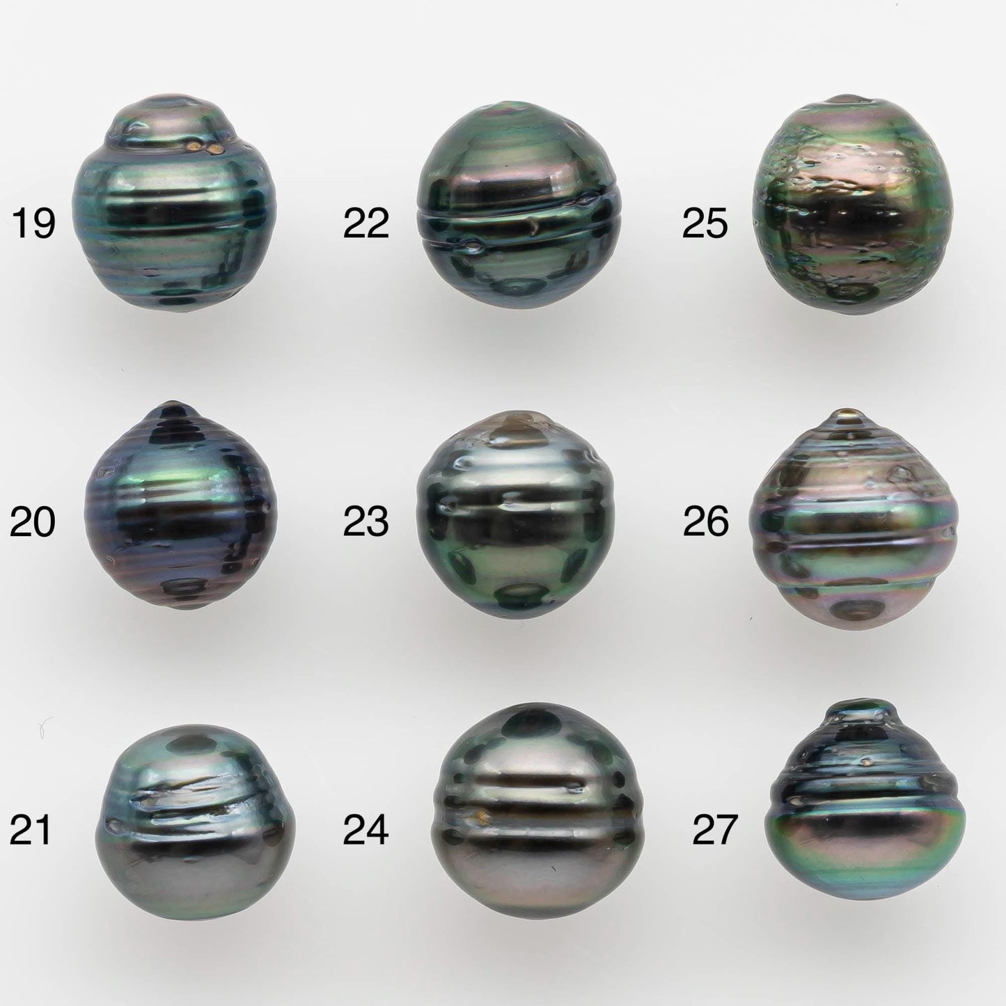 9-10mm Natural Color Tahitian Pearl Drop Shape Loose Single Piece Undrilled in High Luster and Minor Blemishes, SKU # 2585TH