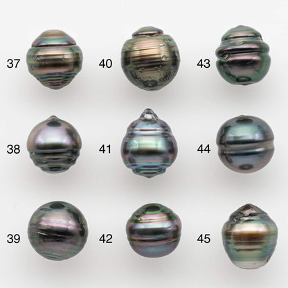 9-10mm Natural Color Tahitian Pearl Drop Shape Loose Single Piece Undrilled in High Luster and Minor Blemishes, SKU # 2585TH
