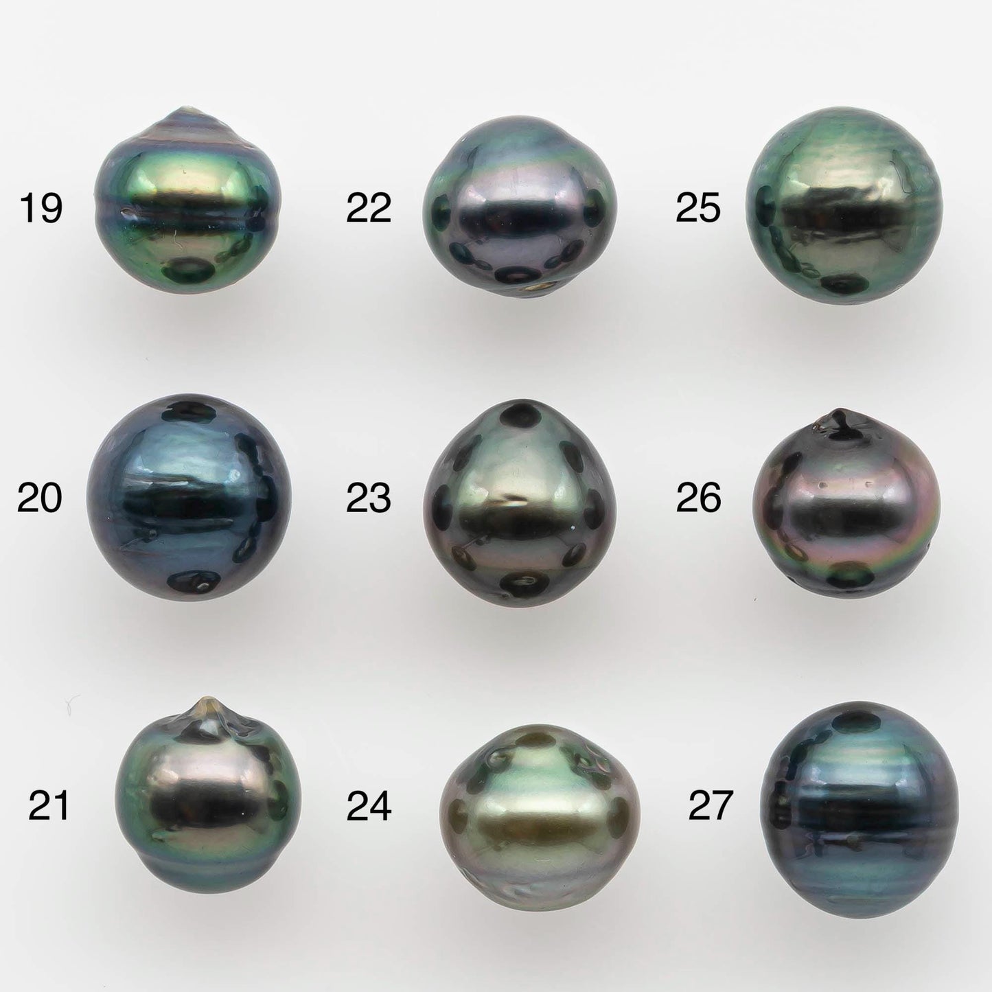 9-10mm Natural Color Tahitian Pearl Loose Single Piece Undrilled in High Luster and Minor Blemishes, SKU # 2586TH