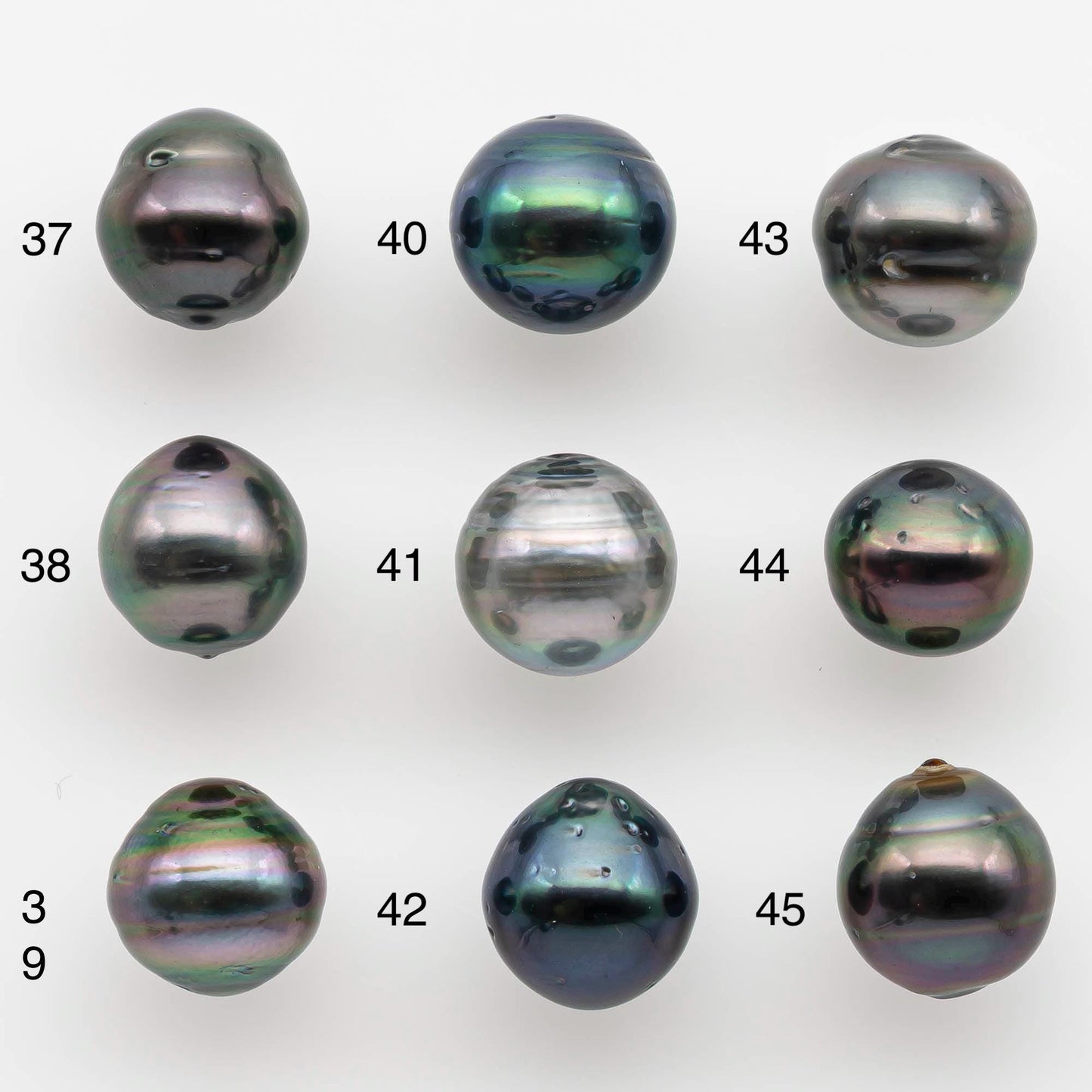 9-10mm Natural Color Tahitian Pearl Loose Single Piece Undrilled in High Luster and Minor Blemishes, SKU # 2586TH