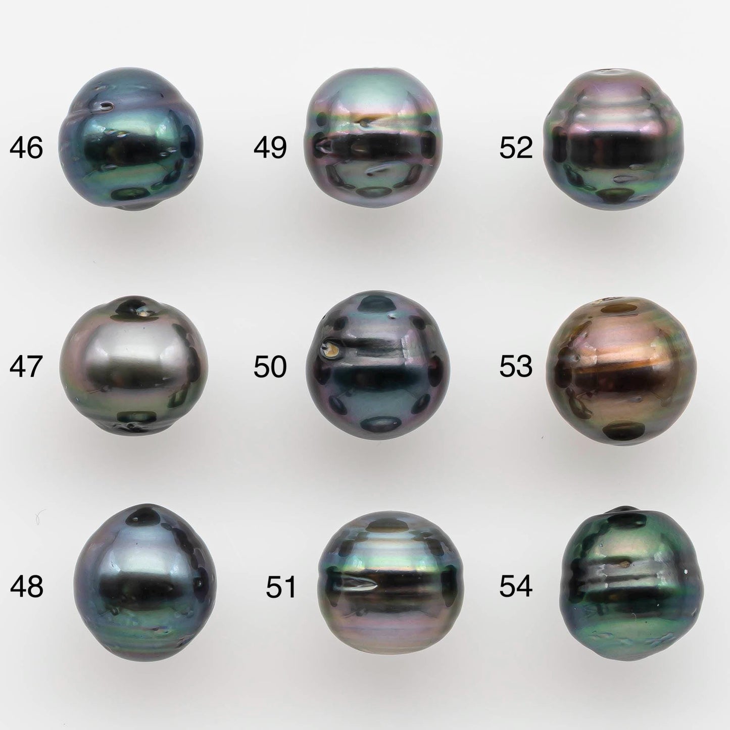 9-10mm Natural Color Tahitian Pearl Loose Single Piece Undrilled in High Luster and Minor Blemishes, SKU # 2586TH